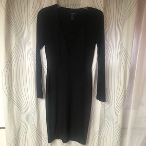 Forever 21 Dresses - Forever 21 Black Lace-Up Bodycon Stretchy Dress M Forever 21 Dresses - Forever 21 Black Lace-Up Bodycon Stretchy Dress M